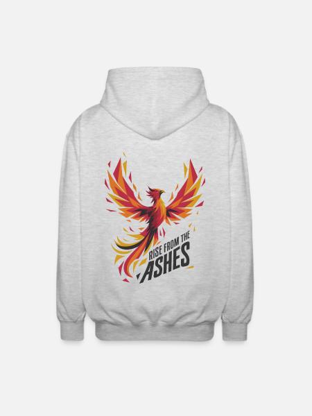 Rise From The Ashes - Unisex Hooded Jacket - light heather grey