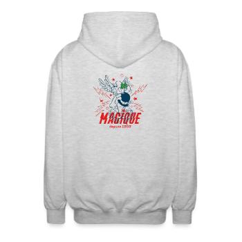 Asterix & Obelix Magique 1959 Outline Design - Unisex Kapuzenjacke - Hellgrau meliert - Hinten - AI Model Male 185 light (185cm)