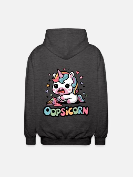 Oopsicorn - Veste à capuche unisexe - charbon
