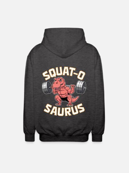 Squat-O Saurus - Unisex Hooded Jacket - charcoal grey
