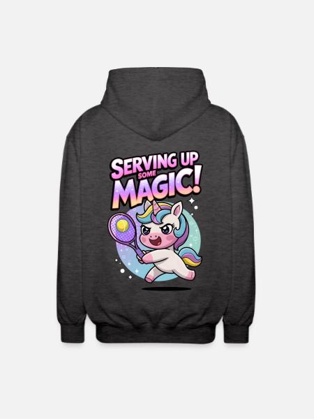 Serving Up Some Magic! - Unisex Hooded Jacket - charcoal grey
