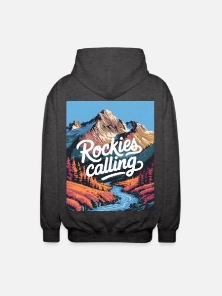 Rockies Calling - Unisex Hooded Jacket - charcoal grey