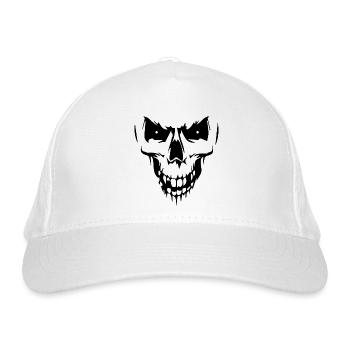 Totenkopf - Bio-Baseballkappe - Weiß - Vorne