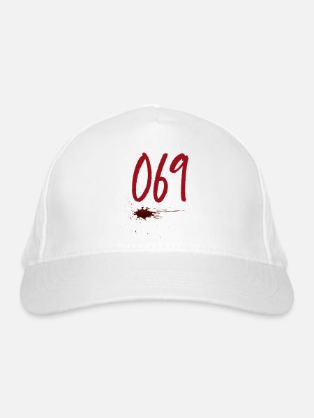 Postleitzahl Frankfurt 069 - Bio-Baseballkappe - Weiß