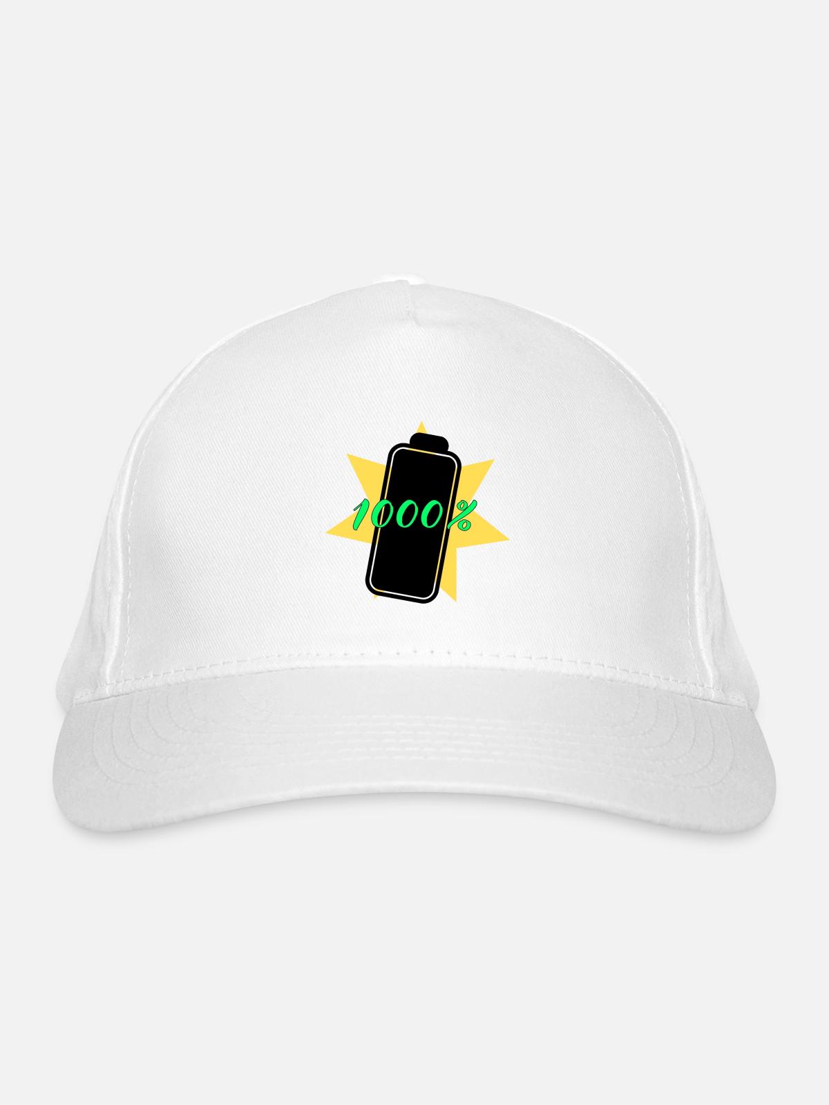1000% energy - Organic Baseball Cap - white - Front