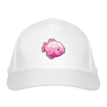 Blobfish-Karikatur Kawaii-Aquarellillustration - Bio-Baseballkappe - Weiß - Vorne