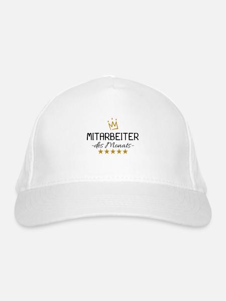Mitarbeiter des Monats - Bio-Baseballkappe - Weiß