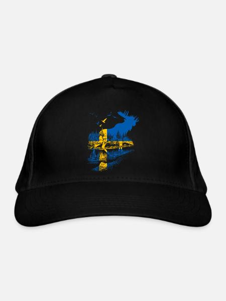 SCHWEDEN ELCH - Bio-Baseballkappe - Schwarz