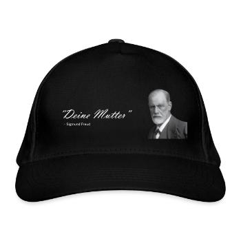 " Deine Mutter " Sigmund Freud - Bio-Baseballkappe - Schwarz - Vorne