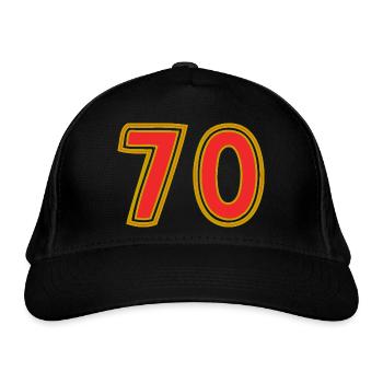 70. 70 ANS. 70e ANNIVERSAIRE. ANNIVERSAIRE 70 ANS. - Casquette classique bio - noir - Devant