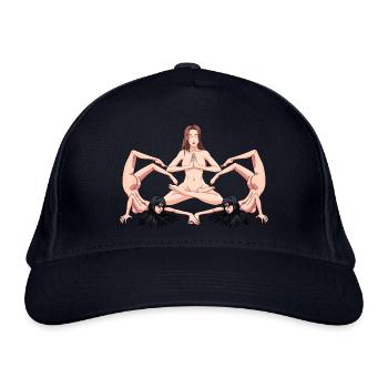 Yoga Erotik nackte Frauen nackt Yoga Yogi - Bio-Baseballkappe - Navy - Vorne