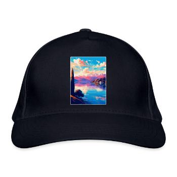 Lago Maggiore Schweiz Vintage Reiseplakat - Bio-Baseballkappe - Navy - Vorne