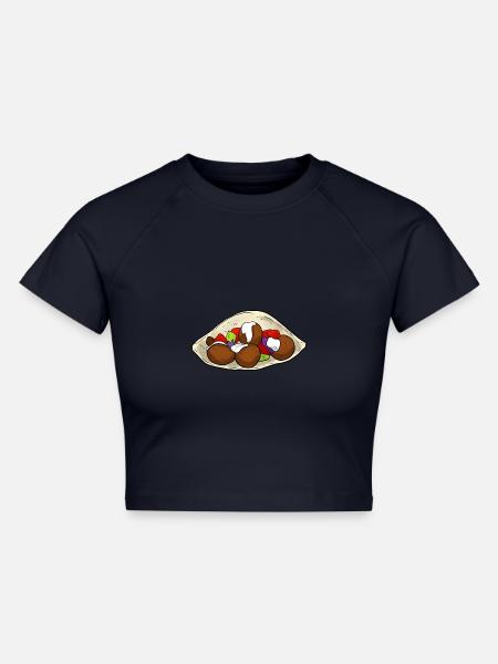 Falafel Kebab - Cropped Frauen Organic T-Shirt - Navy