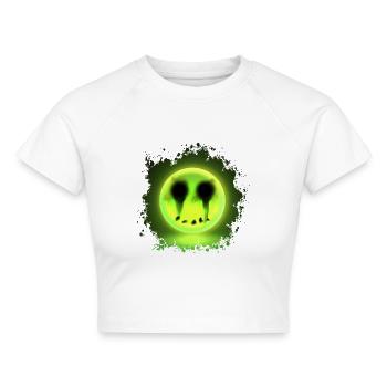 Glowmoji - Cropped Frauen Organic T-Shirt - Weiß - Vorne - AI Model Female 172 dark (172cm)