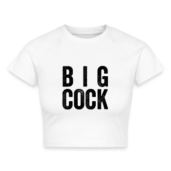 Grosser Schwanz - Cropped Frauen Organic T-Shirt - Weiß - Vorne - AI Model Female 172 dark (172cm)