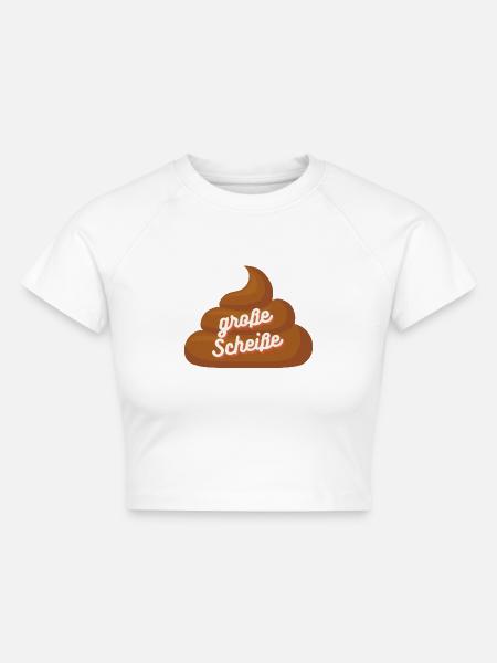 große Scheiße - Cropped Frauen Organic T-Shirt - Weiß