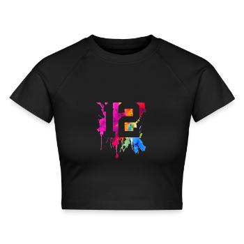 12 JAHRE 12. GEBURTSTAG - Cropped Frauen Organic T-Shirt - Schwarz - Vorne - AI Model Female 172 light (172cm)