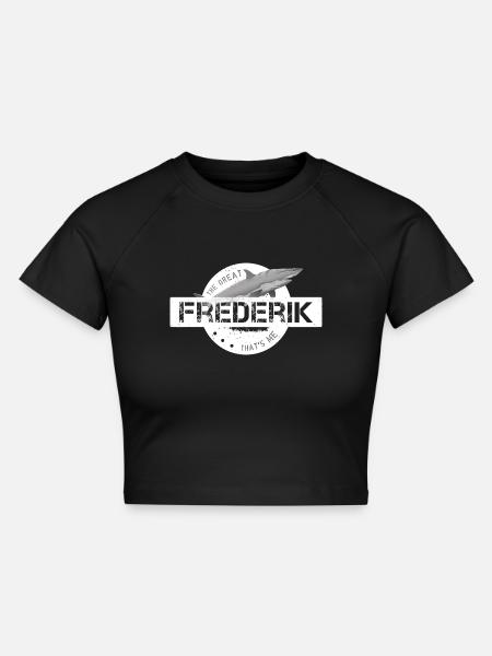 Frederik - Cropped Frauen Organic T-Shirt - Schwarz