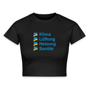Klima Lüftung Heizung Sanitär - Cropped Frauen Organic T-Shirt - Schwarz - Vorne - AI Model Female 172 light (172cm)