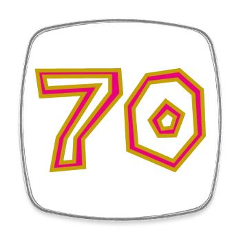 70. 70 JAHRE. 70-JÄHRIGES JUBILÄUM. 70-JÄHRIGES JUBILÄUM. - Viereckiger Kühlschrankmagnet - Weiß - Vorne