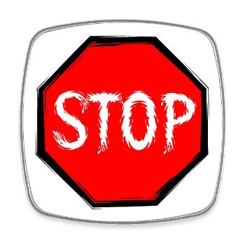 Stop Schild Vektor - Viereckiger Kühlschrankmagnet - Weiß - Vorne