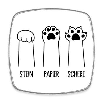 Stein Papier Schere Katze Pfote Spiel Katzenpfoten - Viereckiger Kühlschrankmagnet - Weiß - Vorne