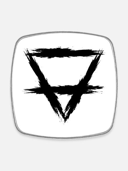 Element Symbol Erde - Viereckiger Kühlschrankmagnet - Weiß