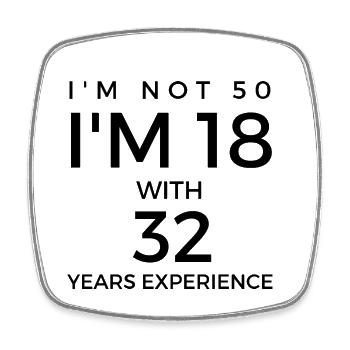 50th birthday - saying for 50th birthday - Square fridge magnet - white - Front