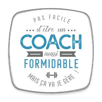 COACH entraineur sportif cadeau - Magnet carré - blanc - Devant