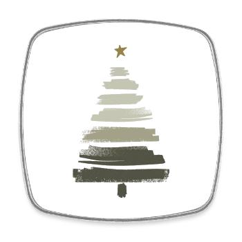 Arbre de Noël - Magnet carré - blanc - Devant