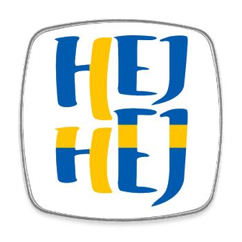 SWEDEN HEJ HEJ SWEDISH - Square fridge magnet - white - Front