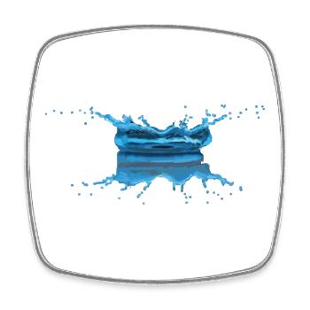 goutte eau - Magnet carré - blanc - Devant