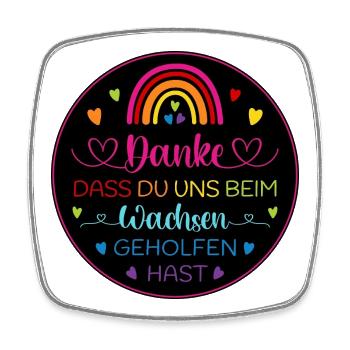 Danke dass Du uns beim Wachsen geholfen hast - Viereckiger Kühlschrankmagnet - Weiß - Vorne