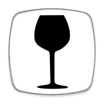Wine Glass Black Grapevine Wine Gift - Square fridge magnet - white - Front