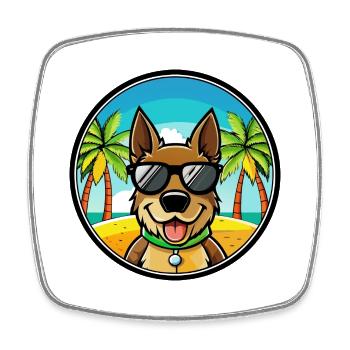 Deutsche Bracke Hunderasse Cartoon Sonnenbrille Strand - Viereckiger Kühlschrankmagnet - Weiß - Vorne