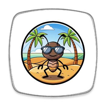 Ameise lustige Cartoon Sommer Strand Sonnenbrille Aufkleber - Viereckiger Kühlschrankmagnet - Weiß - Vorne