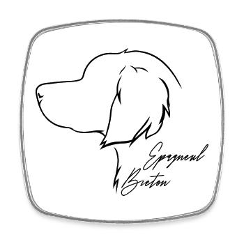 Epagneul Breton Profil Hunde Hund Wilsigns - Viereckiger Kühlschrankmagnet - Weiß - Vorne