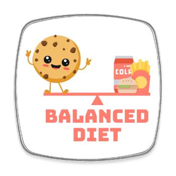 balanced cookie fastfood Diet - Viereckiger Kühlschrankmagnet - Weiß - Vorne
