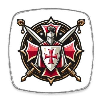 Knights templar - Square fridge magnet - white - Front