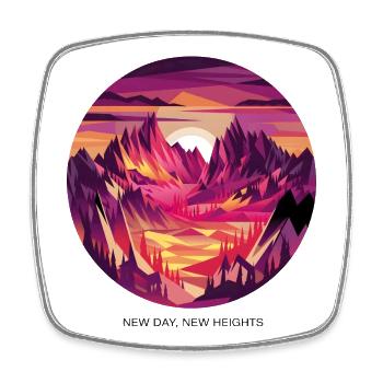 New Day, New Heights - Square fridge magnet - white - Front