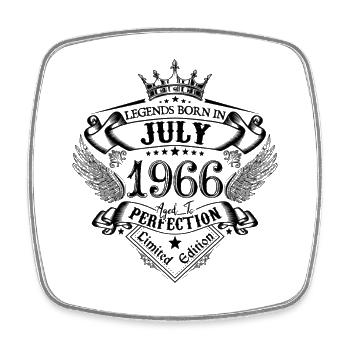 1966 Juli 1966 Geburtstag Juli 1966 - Viereckiger Kühlschrankmagnet - Weiß - Vorne