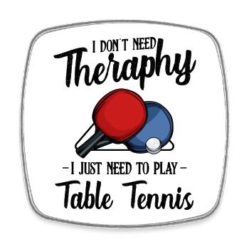 Table tennis - Square fridge magnet - white - Front