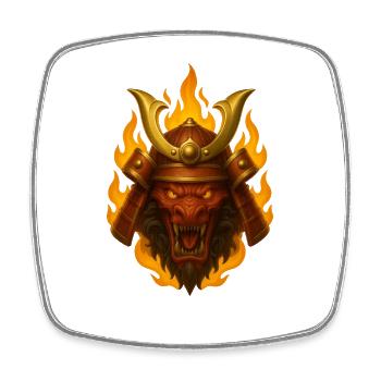 EMBER RONIN - Viereckiger Kühlschrankmagnet - Weiß - Vorne