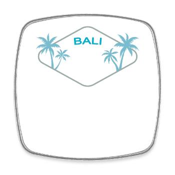 Souvenir rétro de l’écusson de Bali Palm Island à Ubud - Magnet carré - blanc - Devant