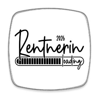 Rentnerin 2026 Loading - Viereckiger Kühlschrankmagnet - Weiß - Vorne