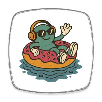 Pool-Day - Viereckiger Kühlschrankmagnet - Weiß - Vorne