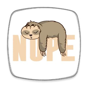 Nope sloth - Square fridge magnet - white - Front