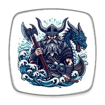 Viking Logo - Square fridge magnet - white - Front