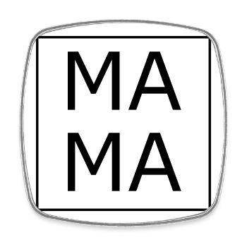 MAMA maman - Magnet carré - blanc - Devant
