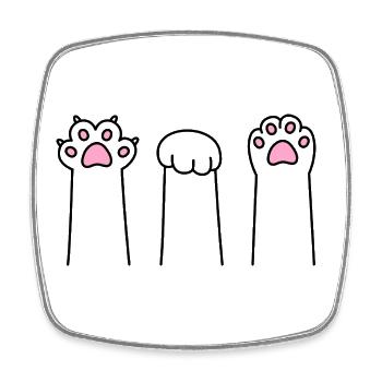 Ciseaux Pierre Papier Patte Patte Jeu Patte Cat Pattes - Magnet carré - blanc - Devant